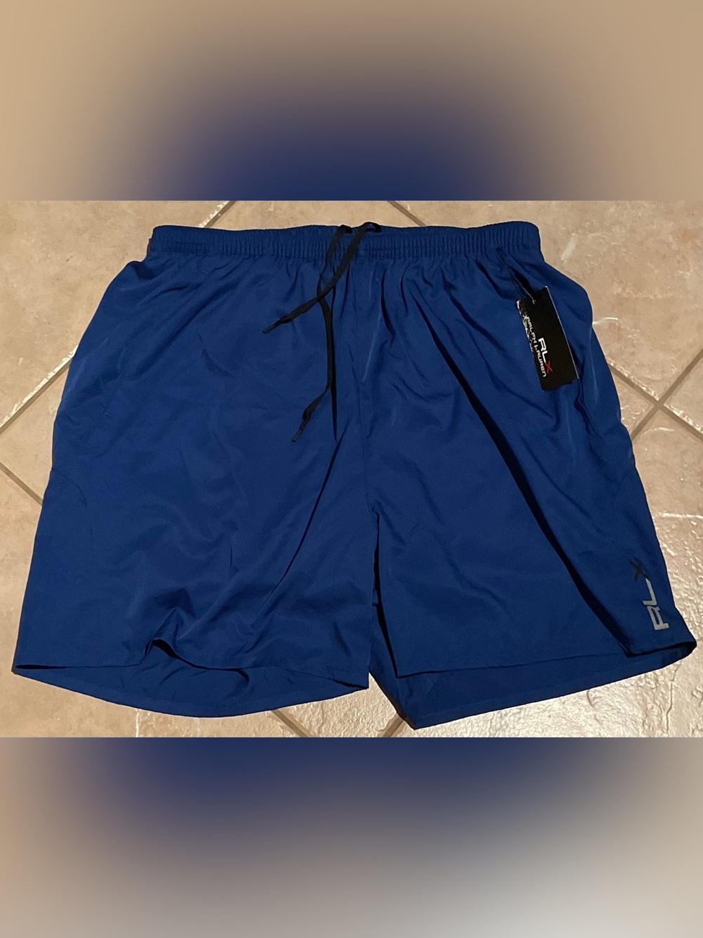 NEW NWT Polo Ralph Lauren RLX Mens Active Lined Shorts Drawstring Blue Large